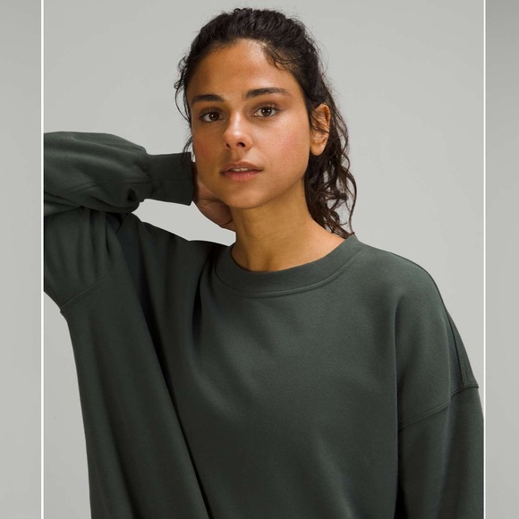 Lululemon Perfectly Oversized Crew in Smoked Spruce - Picture 5 of 9